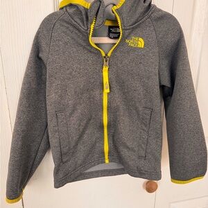 The North Face Gray and Yellow Full-Zip Hoodie